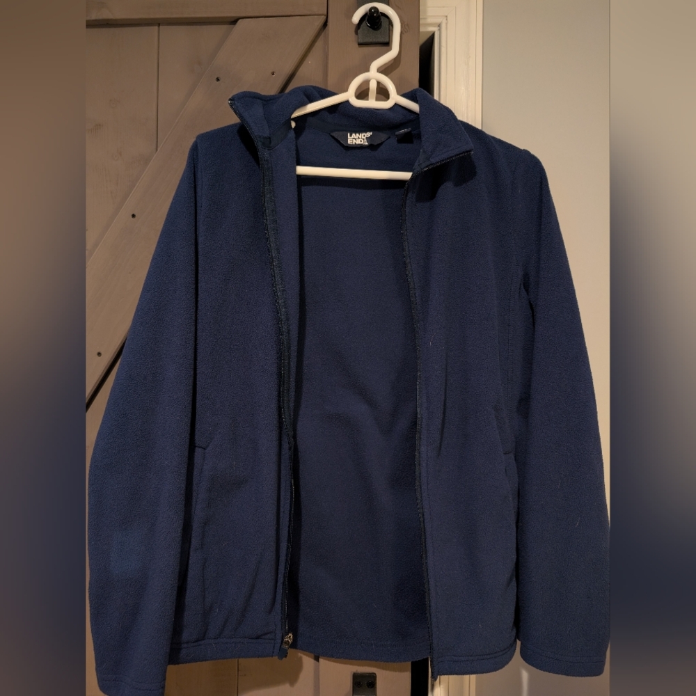 Lands' End Navy Fleece Jacket